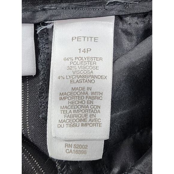 Vintage Liz Claiborne Kylie Pin Striped Pleated Trouser Pants Size 14P Black Tan - Picture 7 of 15